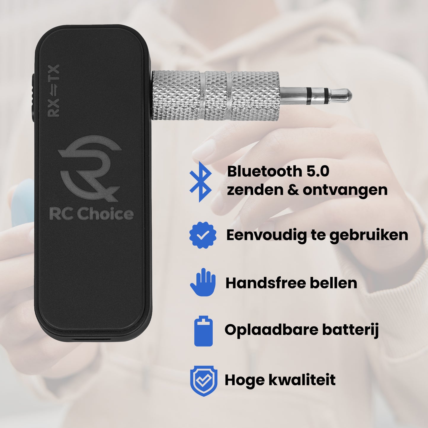 Bluetooth Transmitter Receiver 5.0 AUX Adapter - Ontvanger en Zender Auto - Handfsree Bellen