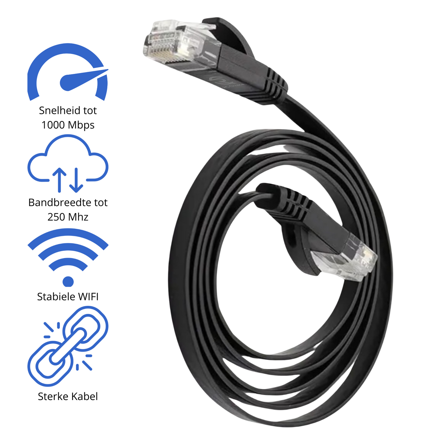 Internetkabel CAT6 - Ethernet Netwerk Kabel tot 1000Mbps - RJ45 Platte UTP Kabel