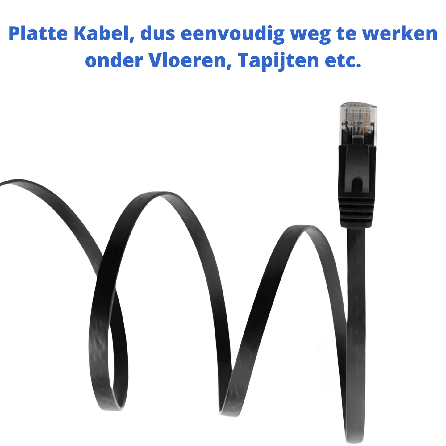 Internetkabel CAT6 - Ethernet Netwerk Kabel tot 1000Mbps - RJ45 Platte UTP Kabel