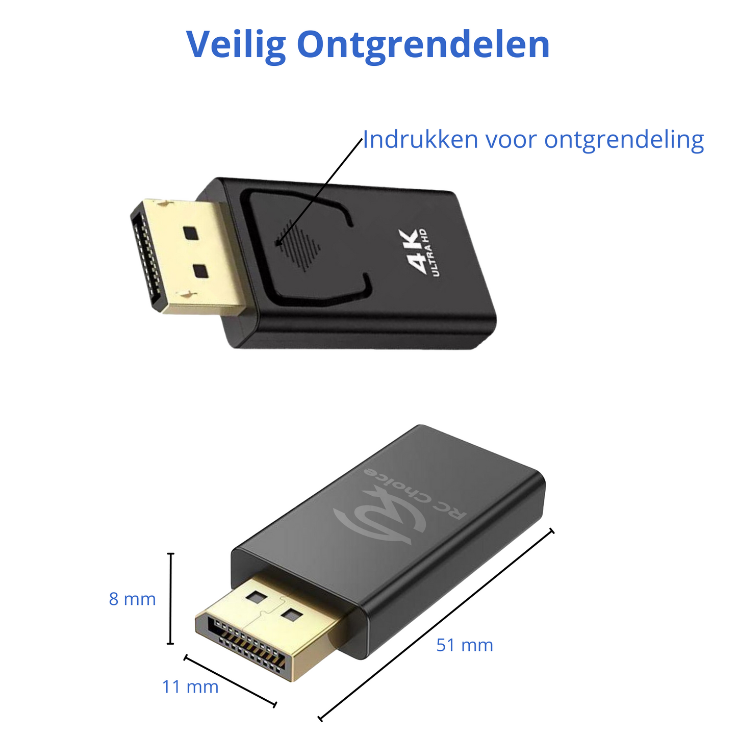 DisplayPort naar HDMI - 4K Ultra HD 60Hz - DP Male naar HDMI Female - Adapter