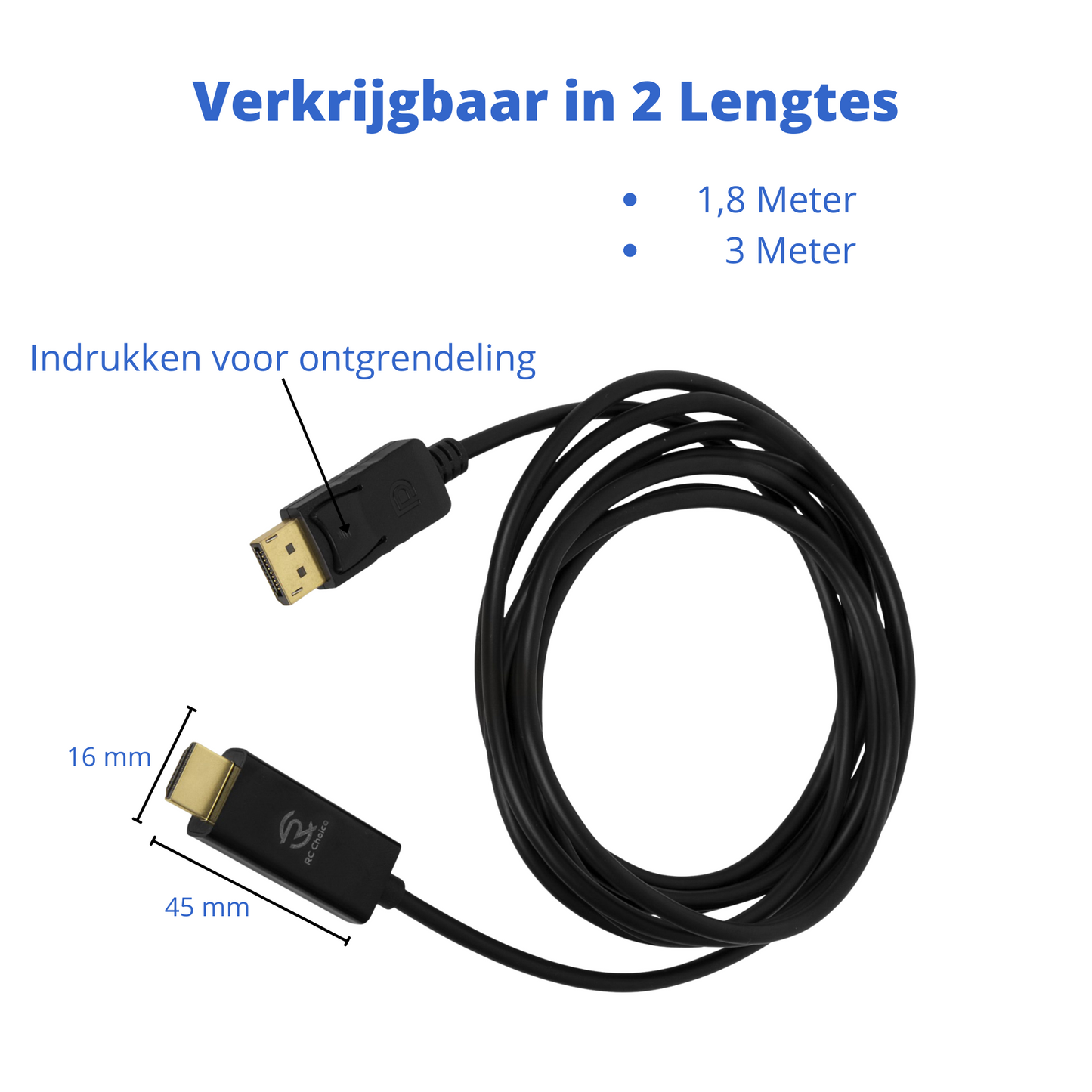 DisplayPort naar HDMI - 4K Ultra HD 30Hz - DP Male naar HDMI Male - Kabel