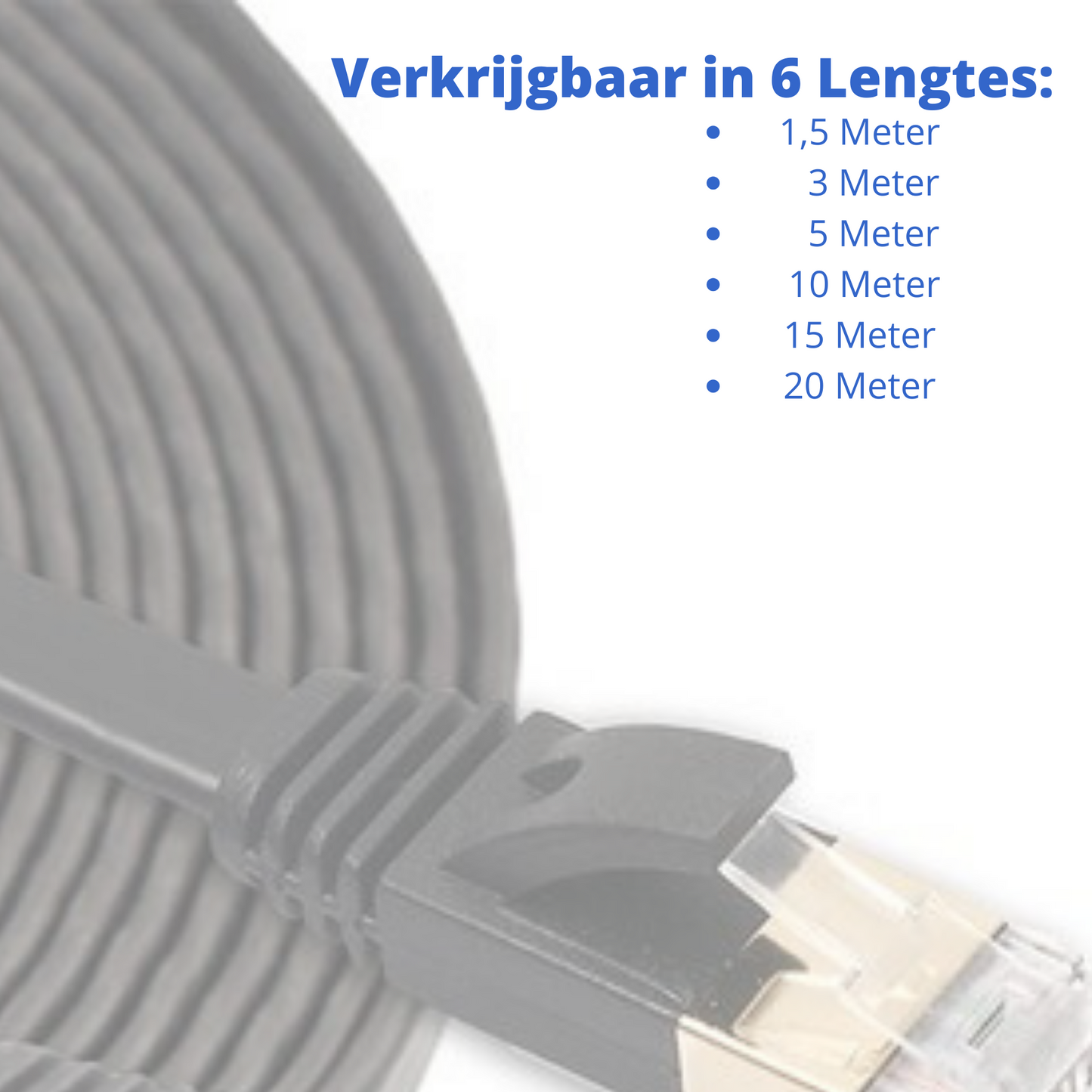 Internetkabel - CAT7 Ethernet Netwerk Kabel tot 10Gbps - RJ45 Platte UTP Kabel - Zwart