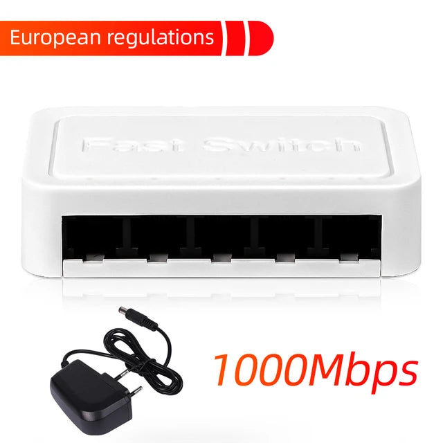 Network Switch 5 Poorten 10/100/1000Mbps