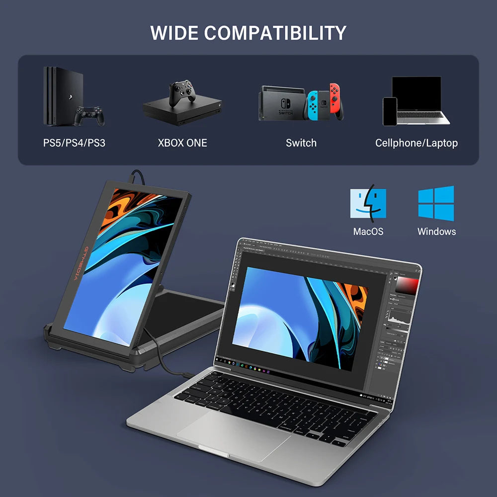 Portable Dual Screen Monitor Laptop Screen Extender for 13-17.3" Laptop, 60Hz Refresh Rate, 178° Viewing Angle