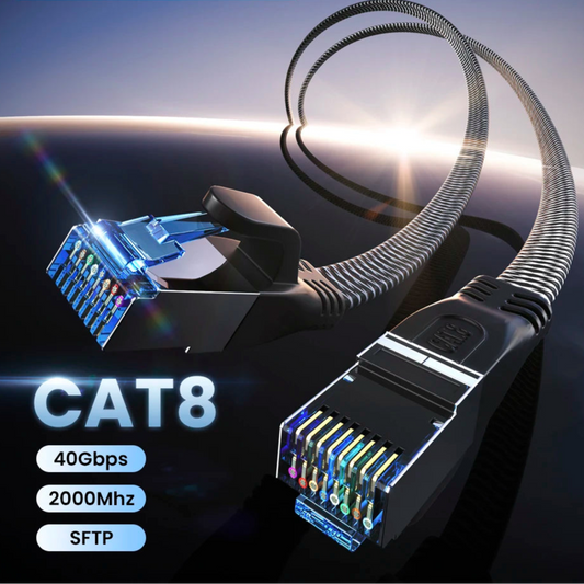 Internetkabel - CAT8 Ethernet Netwerk Kabel tot 40Gbps - RJ45 Platte Nylon UTP Kabel