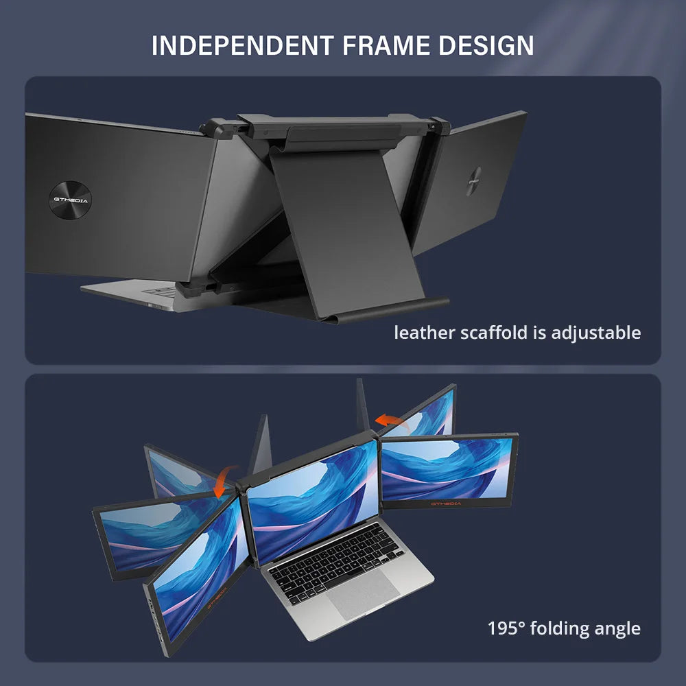 Portable Dual Screen Monitor Laptop Screen Extender for 13-17.3" Laptop, 60Hz Refresh Rate, 178° Viewing Angle