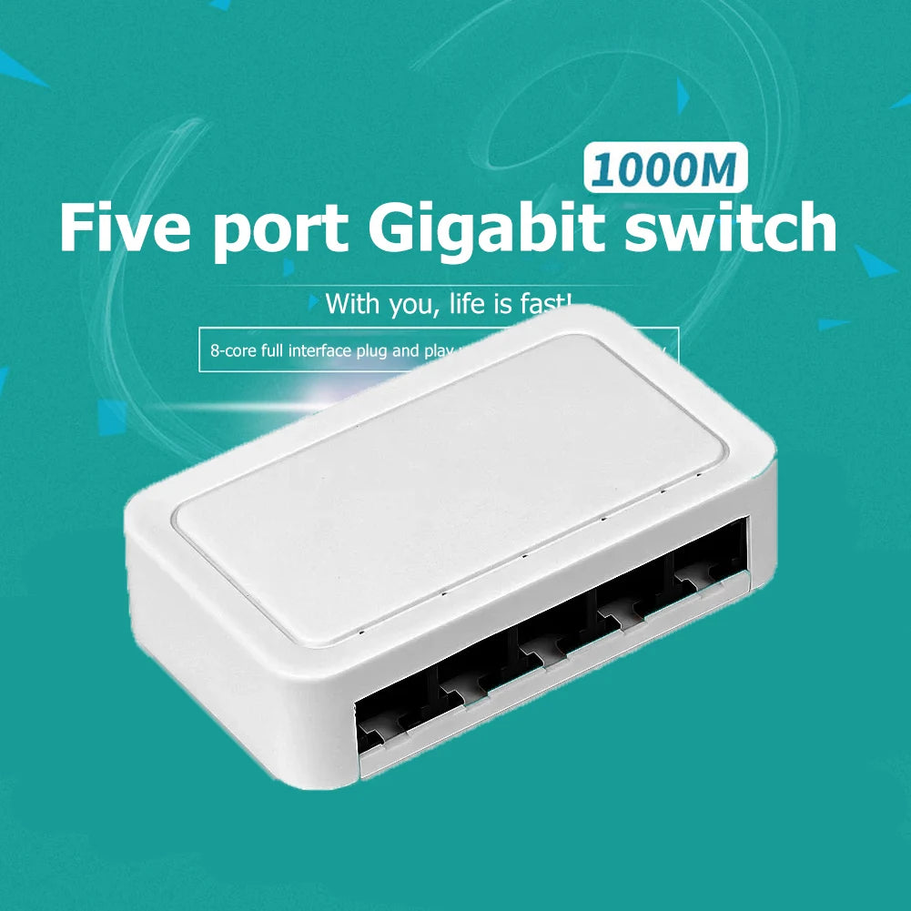 Network Switch 5 Poorten 10/100/1000Mbps