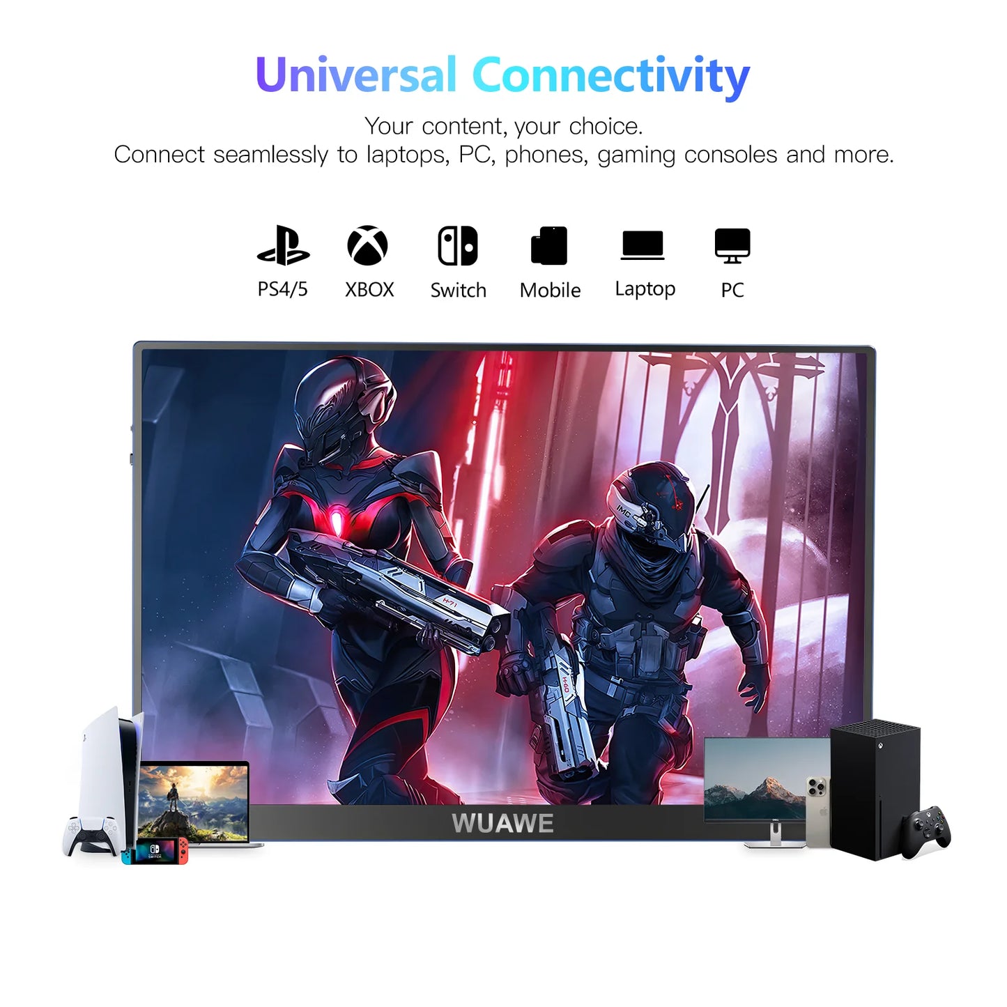 New Quality Aluminum 120hz Gaming Portable Monitor with Stand, 16 inch 1200P External Second PC Screen for Phone Laptop Xbox Mac