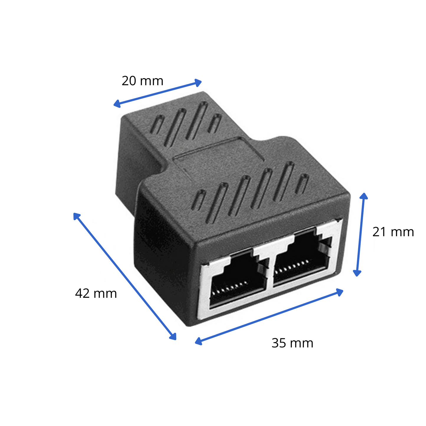 Internet Kabel Koppelstuk - 1 naar 2 - RJ45 naar RJ45 - Verlengstuk - 2 Stuks